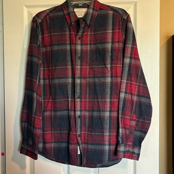 Weatherproof men’s red and blue flannel button down shirt size medium - Picture 1 of 8